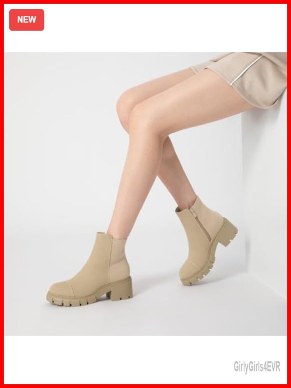 Platform Lug Sole Chunky Heel Chelsea Booties with Side Zipper - Picture 6 of 7